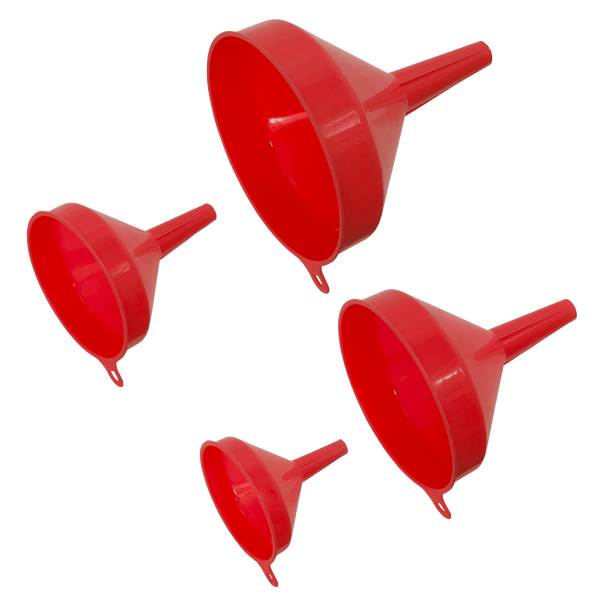 Sealey Funnels 4pc Economy Fixed Spout Funnel Set-F94 5054511703894 F94 - Buy Direct from Spare and Square