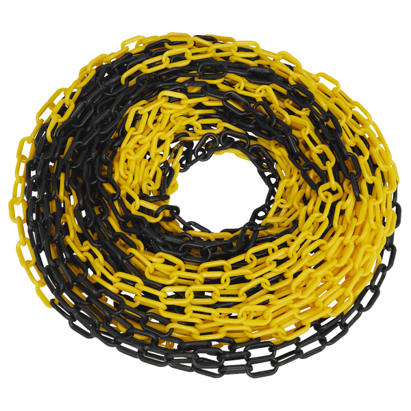 Sealey General Workshop Tools 25m x 6mm Black/Yellow Plastic Chain-BYC25M 5054630268298 BYC25M - Buy Direct from Spare and Square