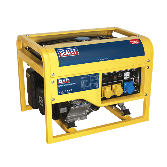 Sealey Generator Sealey 6000w 13hp Petrol Generator - 110v / 230v GG7500 - Buy Direct from Spare and Square