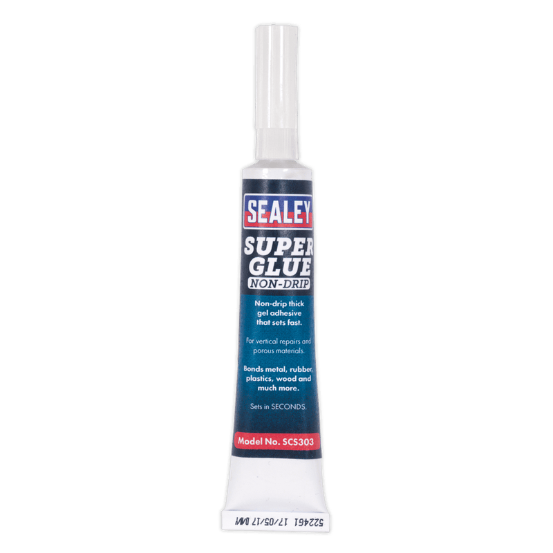 Sealey Glues, Adhesives & Sealants 20g Non-Drip Gel Super Glue-SCS303S 5054511070385 SCS303S - Buy Direct from Spare and Square