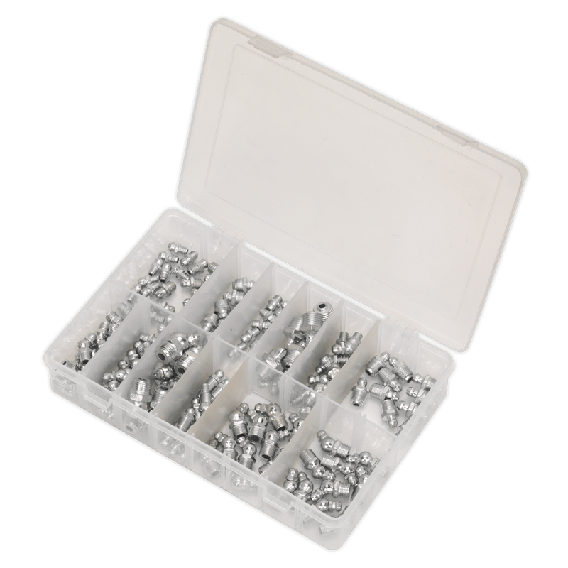 Sealey Grease Nipples 130pc Grease Nipple Assortment - Metric, BSP & UNF-AB009GN 5054511019209 AB009GN - Buy Direct from Spare and Square