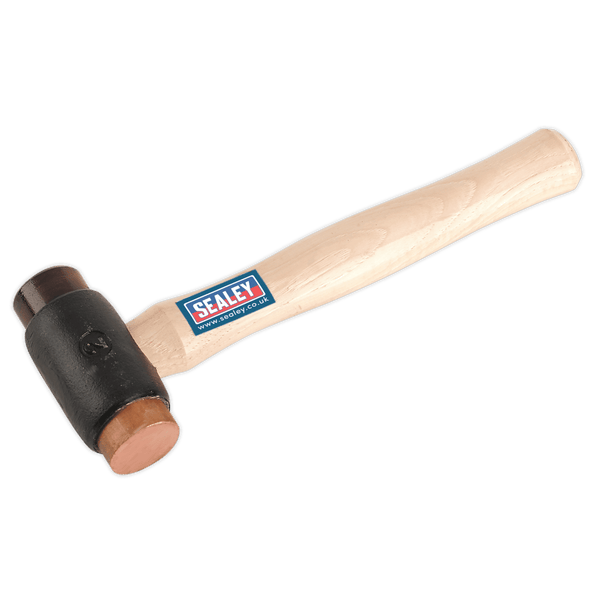 Sealey Hammers 2.25lb Copper/Rawhide Faced Hammer with Hickory Shaft-CRF25 5024209286756 CRF25 - Buy Direct from Spare and Square