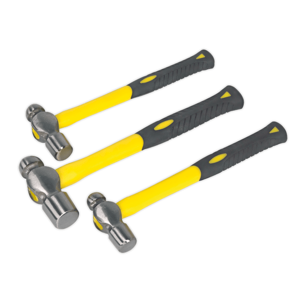 Sealey Hammers 3pc Ball Pein Hammer Set with Fibreglass Shafts-AK2031 5051747503816 AK2031 - Buy Direct from Spare and Square