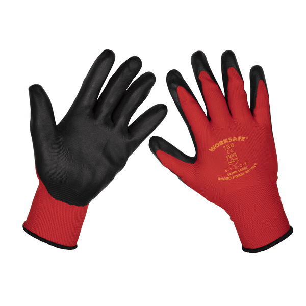 Sealey Hand Protection Flexi Grip Nitrile Foam Gloves (X-Large) - Pack of 12 Pairs-9125XL/12 5055257203280 9125XL/12 - Buy Direct from Spare and Square