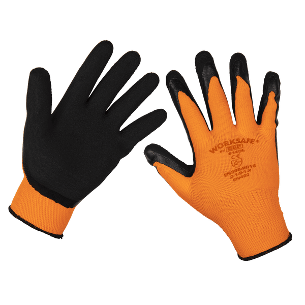 Sealey Hand Protection Foam Latex Grippa Gloves (Large) - Pack of 12 Pairs-9140L/12 5055257206625 9140L/12 - Buy Direct from Spare and Square