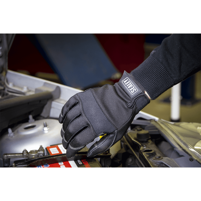 Sealey Hand Protection Light Palm Tactouch Mechanic's Gloves - Large-MG798L 5051747687189 MG798L - Buy Direct from Spare and Square