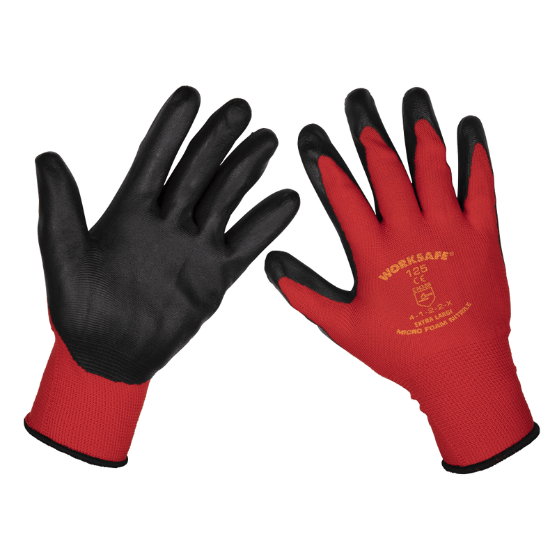 Sealey Hand Protection Nitrile Foam Gloves-TSP125XL/6 5055257200388 TSP125XL/6 - Buy Direct from Spare and Square