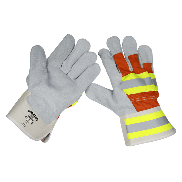 Sealey Hand Protection Reflective Rigger's Gloves - Pack of 6 Pairs-SSP14HV/6 5054511974027 SSP14HV/6 - Buy Direct from Spare and Square