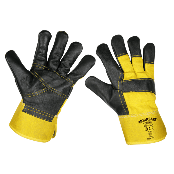 Sealey Hand Protection Rigger's Gloves Hide Palm - Pack of 6 Pairs-SSP13/6 5054511977844 SSP13/6 - Buy Direct from Spare and Square