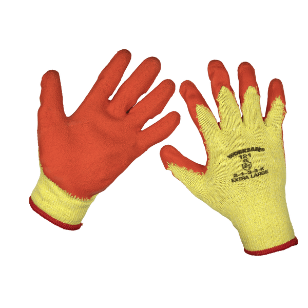 Sealey Hand Protection Super Grip Knitted Gloves Latex Palm (X-Large) - Pack of 12 Pairs-9121XL/12 5055257203266 9121XL/12 - Buy Direct from Spare and Square