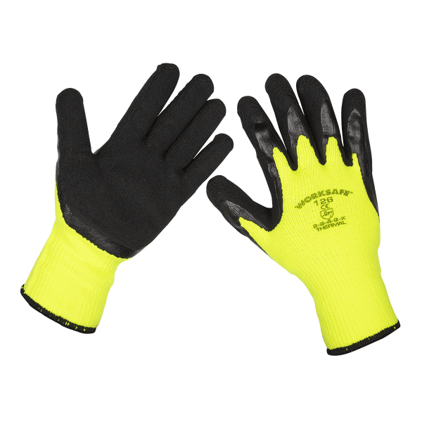 Sealey Hand Protection Thermal Super Grip Gloves (Large) - Pack of 6 Pairs-TSP126/6 5055257203488 TSP126/6 - Buy Direct from Spare and Square