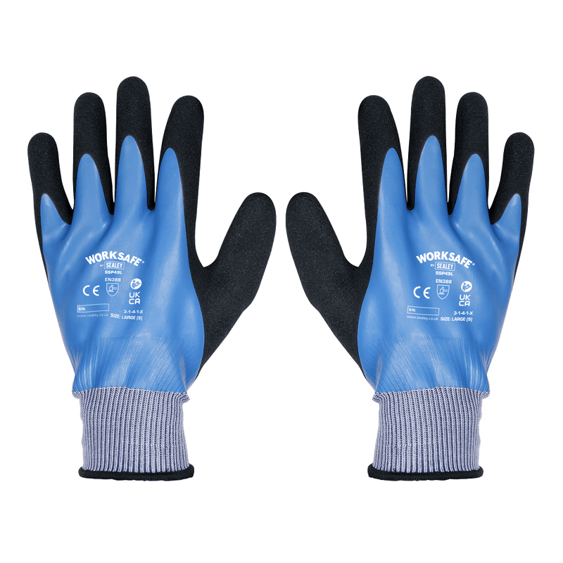 Sealey Hand Protection Waterproof Latex Gloves - (Large) - Box of 120 Pairs-SSP49L/B120 5054630168406 SSP49L/B120 - Buy Direct from Spare and Square