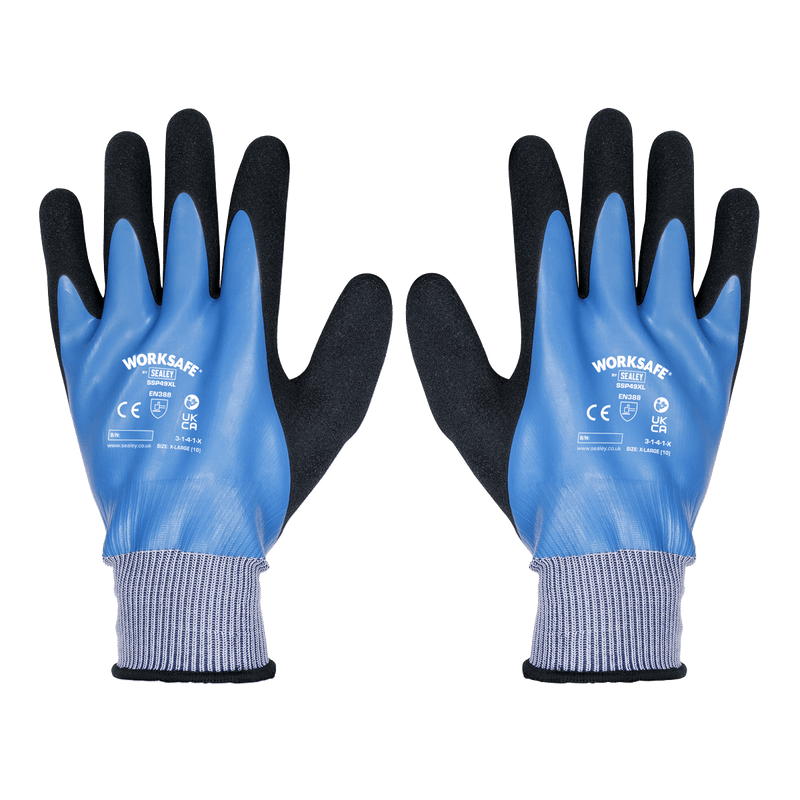 Sealey Hand Protection Waterproof Latex Gloves - (X-Large) - Box of 120 Pairs-SSP49XL/B120 5054630168994 SSP49XL/B120 - Buy Direct from Spare and Square
