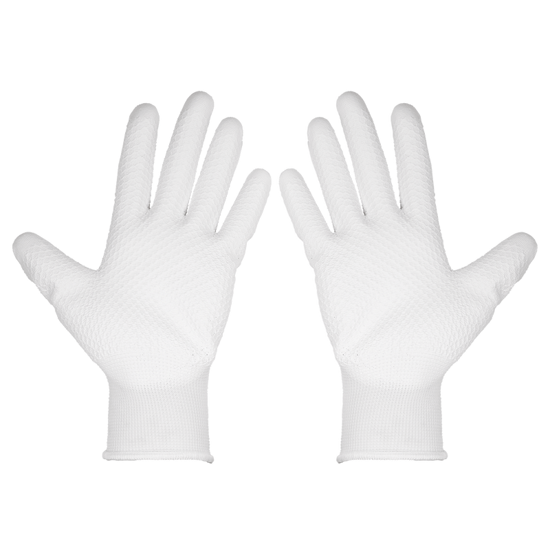 Sealey Hand Protection White Precision Grip Gloves - (Large) - Pack of 6 Pairs-SSP50L/6 5054630168901 SSP50L/6 - Buy Direct from Spare and Square