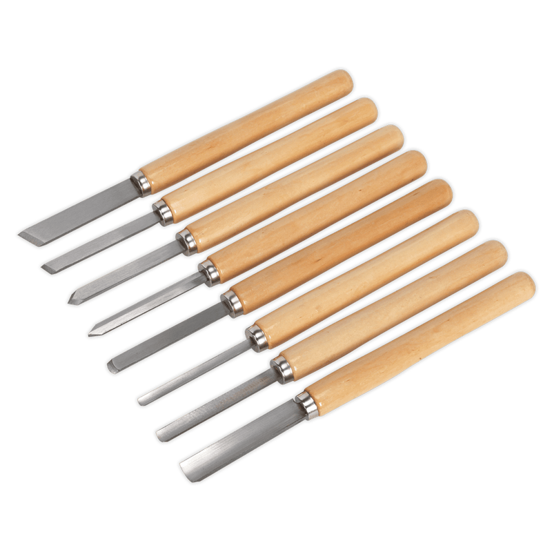Sealey Hand Tools 8pc Wood Turning Chisel Set-AK60/8 5024209100588 AK60/8 - Buy Direct from Spare and Square