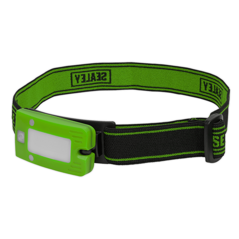 Sealey Head Torches 2W COB LED Rechargeable Head Torch with Auto-Sensor - Green-LED360HTG 5054511556070 LED360HTG - Buy Direct from Spare and Square