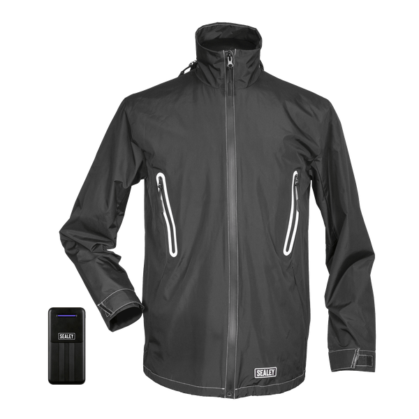 Sealey Heated Clothing 5V Heated Rain Jacket - Large with Power Bank-HJ03KIT 5054630212055 HJ03KIT - Buy Direct from Spare and Square