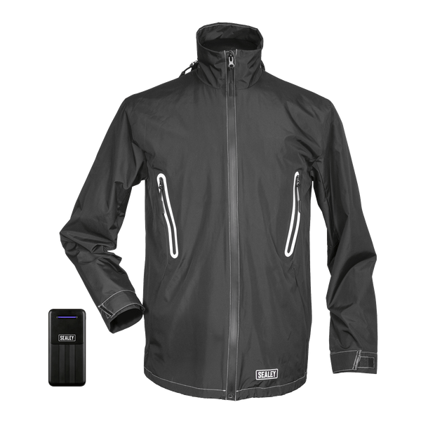 Sealey Heated Clothing 5V Heated Rain Jacket - Medium with Power Bank 20Ah-HJ06KIT 5054630264900 HJ06KIT - Buy Direct from Spare and Square