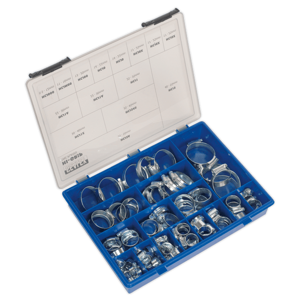 Sealey Hose Clips 81pc HI-GRIP® Hose Clip Assortment - DIN3017 Ø9.5-55mm-HCJ85AC 5051747993716 HCJ85AC - Buy Direct from Spare and Square