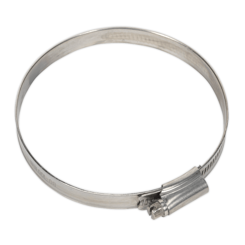 Sealey Hose Clips Ø80-100mm Stainless Steel Hose Clip - Pack of 5-SHCSS4 5054511036923 SHCSS4 - Buy Direct from Spare and Square