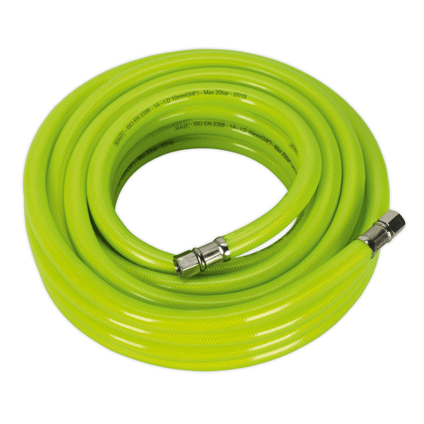 Sealey Hose Individual 10m x Ø10mm High-Visibility Air Hose with 1/4"BSP Unions-AHFC1038 5054511024548 AHFC1038 - Buy Direct from Spare and Square
