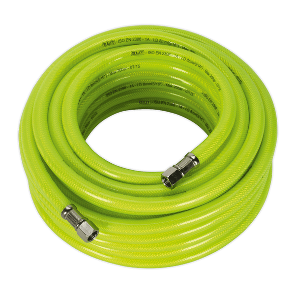 Sealey Hose Individual 15m x Ø8mm High-Visibility Air Hose with 1/4"BSP Unions-AHFC15 5054511024531 AHFC15 - Buy Direct from Spare and Square