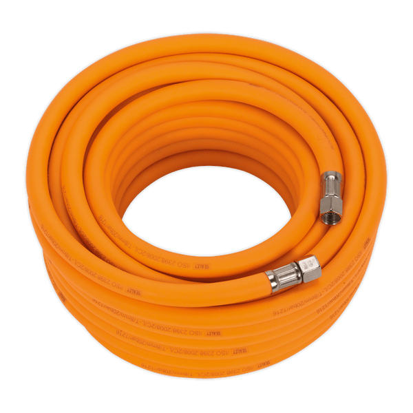 Sealey Hose Individual 15m x Ø8mm High-Visibility Hybrid Air Hose with 1/4"BSP Unions-AHHC15 5054511144505 AHHC15 - Buy Direct from Spare and Square