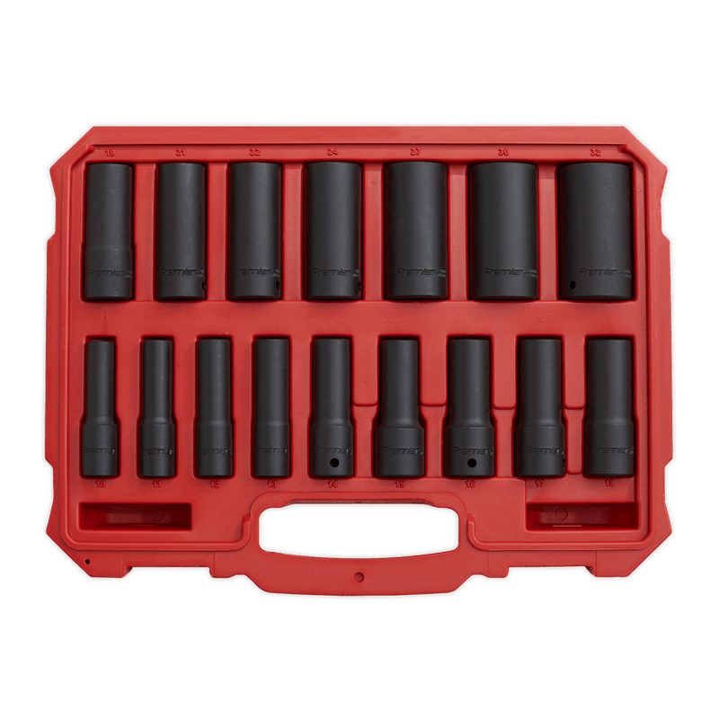 Sealey Impact Socket Sets 16pc 1/2"Sq Drive Deep Lock-On™ Impact Socket Set-AK5817M 5054511121834 AK5817M - Buy Direct from Spare and Square