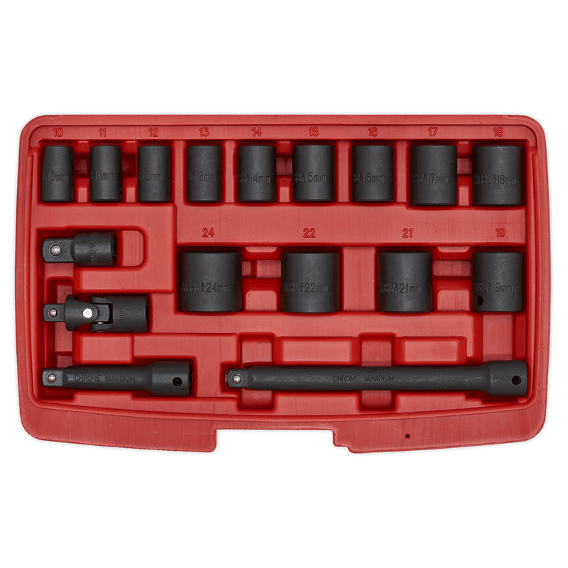Sealey Impact Socket Sets 17pc 3/8"Sq Drive Impact Socket Set-AK68217 5054511267501 AK68217 - Buy Direct from Spare and Square