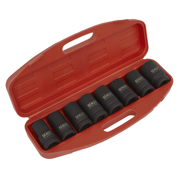 Sealey Impact Socket Sets 8pc 1"Sq Drive Deep Impact Socket Set-AK888M 5051747356436 AK888M - Buy Direct from Spare and Square