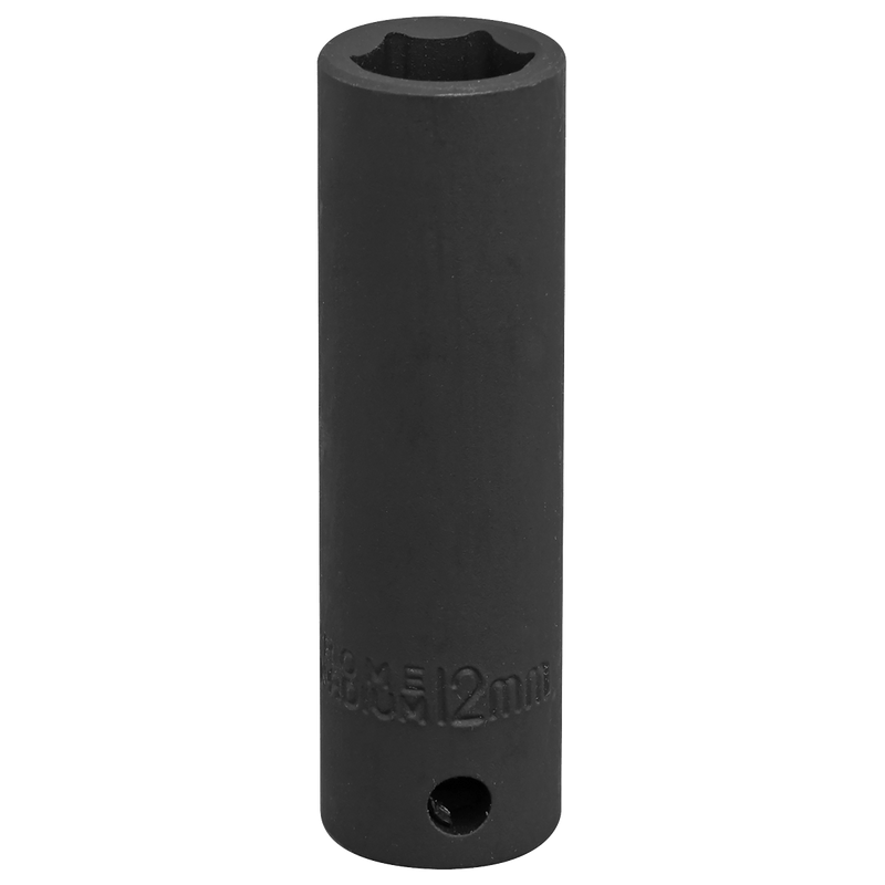 Sealey Impact Sockets Individual 12mm 3/8"Sq Drive Deep Impact Socket-IS3812D 5024209741361 IS3812D - Buy Direct from Spare and Square