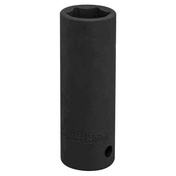 Sealey Impact Sockets Individual 19mm 1/2"Sq Drive Deep Impact Socket-IS1219D 5024209740142 IS1219D - Buy Direct from Spare and Square