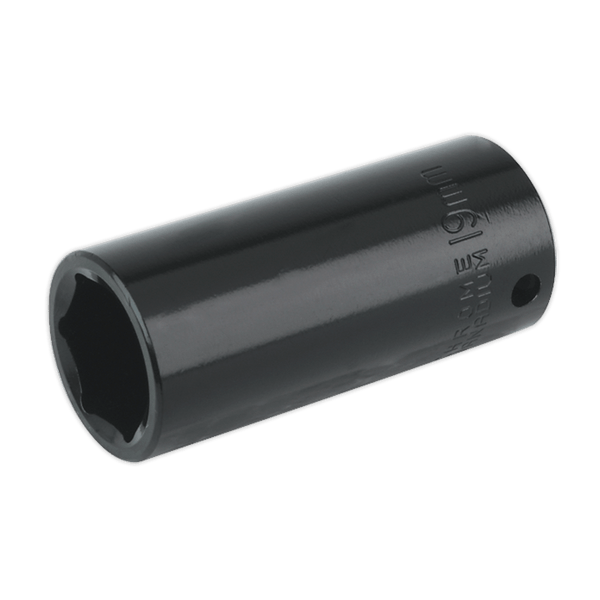 Sealey Impact Sockets Individual 19mm 3/8"Sq Drive Deep Impact Socket-IS3819D 5024209739344 IS3819D - Buy Direct from Spare and Square
