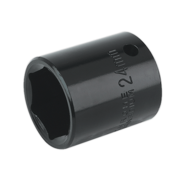 Sealey Impact Sockets Individual 24mm 1/2"Sq Drive Impact Socket-IS1224 5024209740203 IS1224 - Buy Direct from Spare and Square