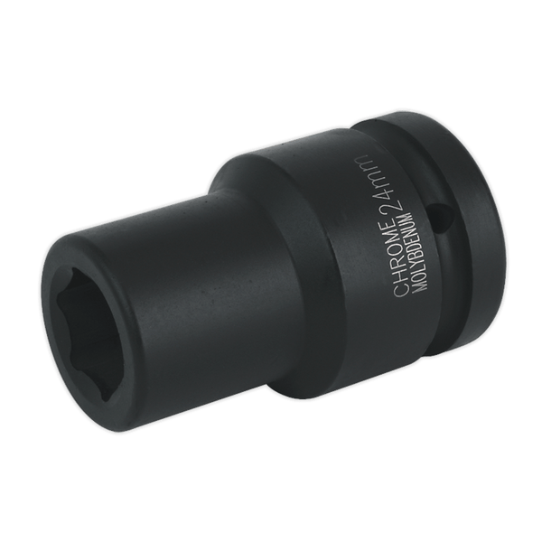 Sealey Impact Sockets Individual 24mm 1"Sq Drive Deep Impact Socket-IS124D 5024209599948 IS124D - Buy Direct from Spare and Square