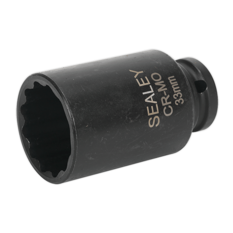 Sealey Impact Sockets Individual 33mm Bi-Hex 1/2"Sq Drive Deep Impact Socket-SX0041 5024209952750 SX0041 - Buy Direct from Spare and Square