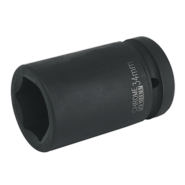 Sealey Impact Sockets Individual 34mm 1"Sq Drive Deep Impact Socket-IS134D 5024209740944 IS134D - Buy Direct from Spare and Square
