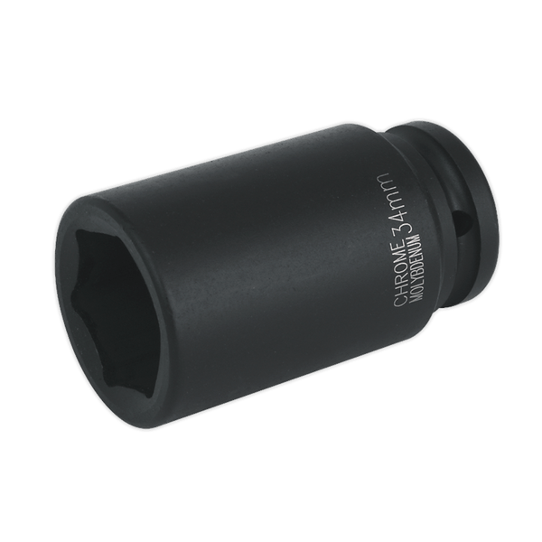 Sealey Impact Sockets Individual 34mm 3/4"Sq Drive Deep Impact Socket-IS3434D 5024209740616 IS3434D - Buy Direct from Spare and Square