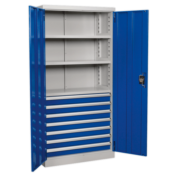 Sealey Industrial Workstations 1800mm 7 Drawer 3 Shelf Industrial Cabinet-APICCOMBO7 5051747699687 APICCOMBO7 - Buy Direct from Spare and Square