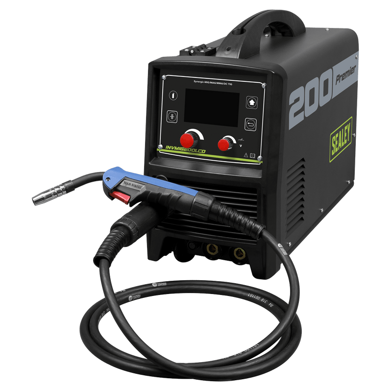 Sealey Inverters 200A MIG, TIG & MMA Inverter Welder with LCD Screen-INVMIG200LCD 5054630222832 INVMIG200LCD - Buy Direct from Spare and Square