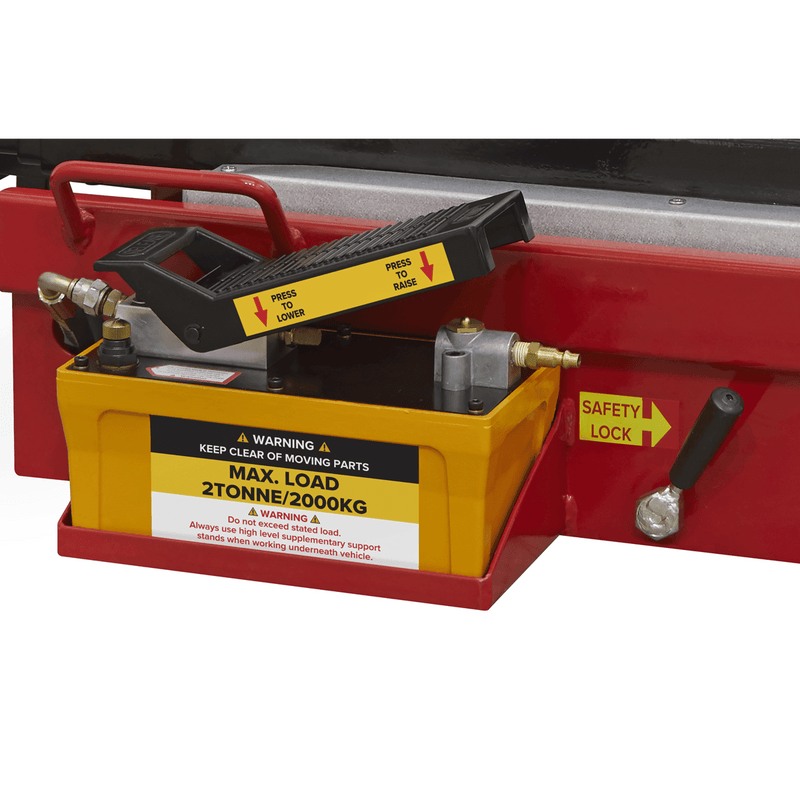 Sealey Jacking Beams 2 Tonne Air Jacking Beam with 1.6m Extending Arms & Flat Roller Supports-SJBEX200A 5054630009266 SJBEX200A - Buy Direct from Spare and Square
