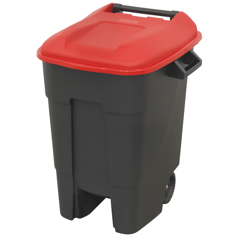 Sealey Janitorial 100L Refuse/Wheelie Bin - Red-BM100R 5054511254075 BM100R - Buy Direct from Spare and Square