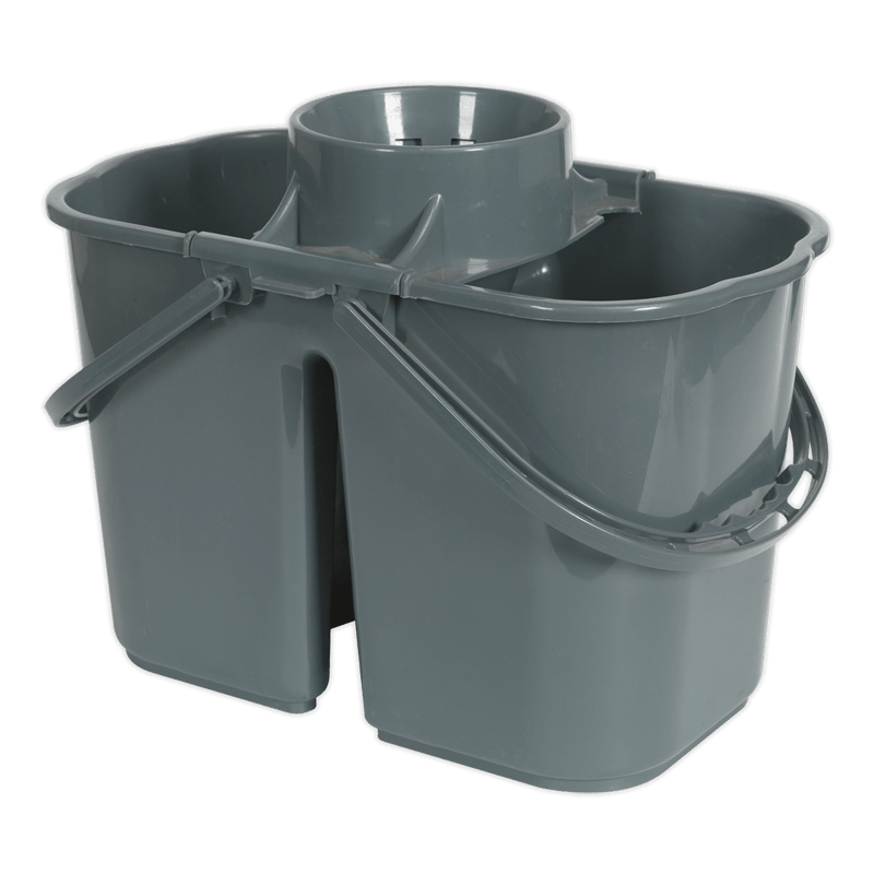 Sealey Janitorial 15L Mop Bucket - 2 Compartment-BM07 5051747631076 BM07 - Buy Direct from Spare and Square