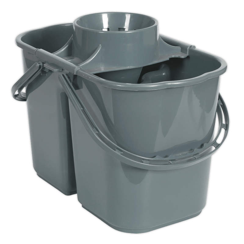 Sealey Janitorial 15L Mop Bucket - 2 Compartment-BM07 5051747631076 BM07 - Buy Direct from Spare and Square