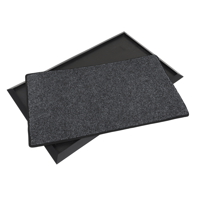 Sealey Janitorial 450 x 750mm Rubber Disinfection Mat With Removable Polyester Carpet-DRM01 5054511946437 DRM01 - Buy Direct from Spare and Square
