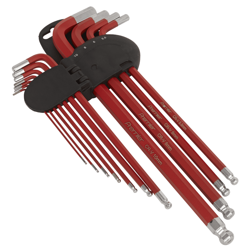 Sealey Key Sets 11pc Anti-Slip Extra-Long Ball-End Hex Key Set-AK7164 5051747404540 AK7164 - Buy Direct from Spare and Square