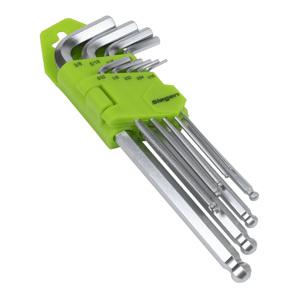 Sealey Key Sets 9pc Long Ball-End Hex Key Set - Imperial-S01261 5054630234545 S01261 - Buy Direct from Spare and Square