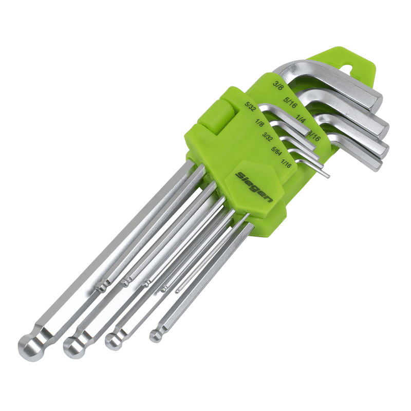 Sealey Key Sets 9pc Long Ball-End Hex Key Set - Imperial-S01261 5054630234545 S01261 - Buy Direct from Spare and Square