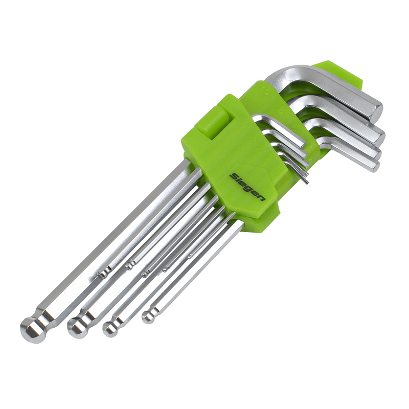 Sealey Key Sets 9pc Long Ball-End Hex Key Set - Metric-S01260 5054630234552 S01260 - Buy Direct from Spare and Square