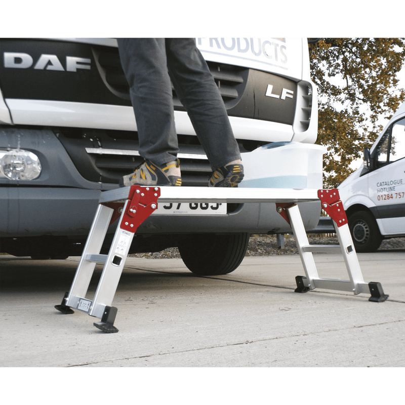 Sealey Ladders 2-Tread Trade Aluminium Folding Platform EN 131-4-APS2 5024209643061 APS2 - Buy Direct from Spare and Square